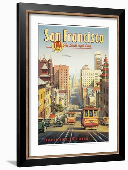 The Lindbergh Line, San Francisco, California-Kerne Erickson-Framed Premium Giclee Print