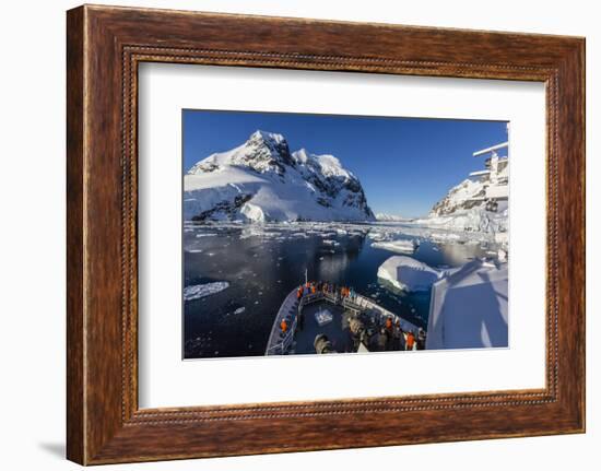 The Lindblad Expeditions Ship National Geographic Explorer in the Lemaire Channel, Antarctica-Michael Nolan-Framed Photographic Print