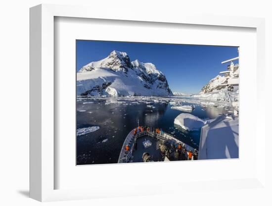 The Lindblad Expeditions Ship National Geographic Explorer in the Lemaire Channel, Antarctica-Michael Nolan-Framed Photographic Print