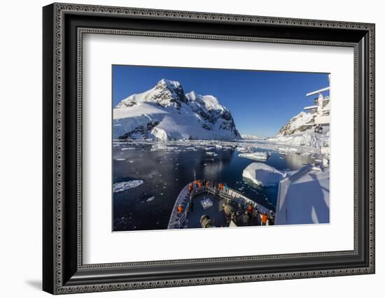 The Lindblad Expeditions Ship National Geographic Explorer in the Lemaire Channel, Antarctica-Michael Nolan-Framed Photographic Print