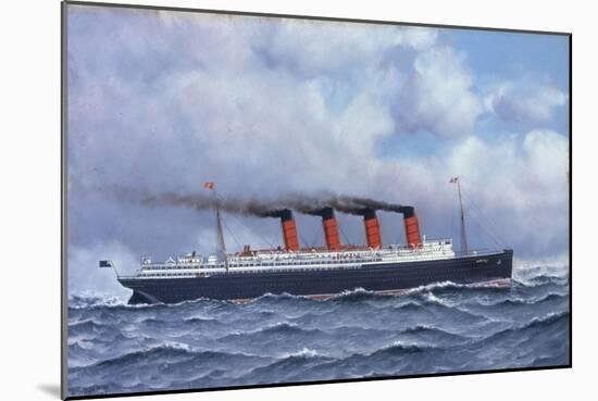 The Liner 'Lusitania', 1908-Antonio Jacobsen-Mounted Giclee Print