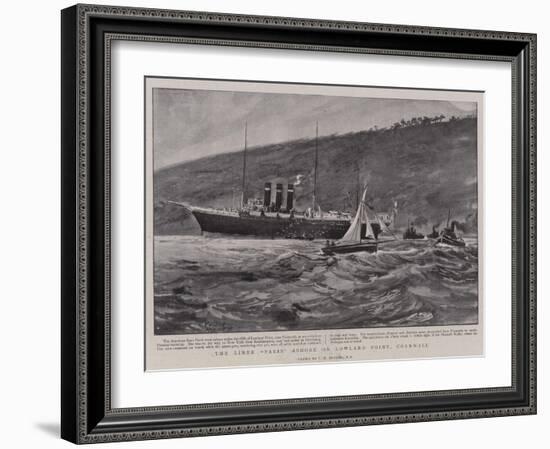 The Liner Paris Ashore on Lowland Point, Cornwall-null-Framed Giclee Print
