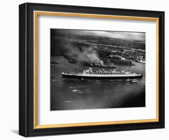 The Liner Queen Mary on Her Maiden Voyage-null-Framed Photographic Print