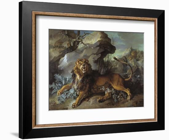 The Lion and the Fly, 1732 (Oil on Canvas)-Jean-Baptiste Oudry-Framed Giclee Print