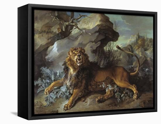 The Lion and the Fly, 1732 (Oil on Canvas)-Jean-Baptiste Oudry-Framed Premier Image Canvas