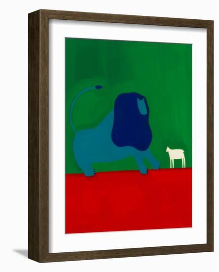 The lion and the lamb,1998,(oil on linen)-Cristina Rodriguez-Framed Giclee Print