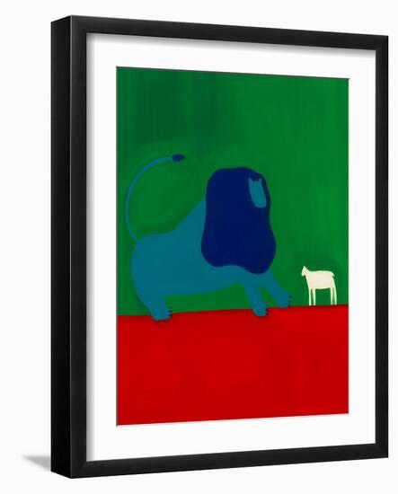 The Lion and the Lamb, 1998 (Oil on Linen)-Cristina Rodriguez-Framed Giclee Print