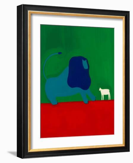 The Lion and the Lamb, 1998 (Oil on Linen)-Cristina Rodriguez-Framed Giclee Print