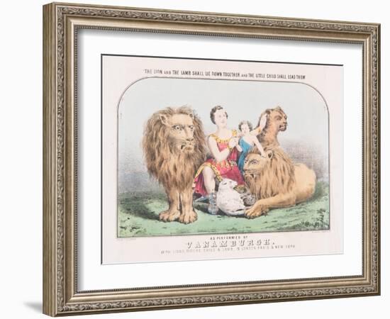 The Lion and the Lamb Shall Lie Down Together and The Little Child Shall Lead Them, c.1840-T. W. Strong-Framed Giclee Print