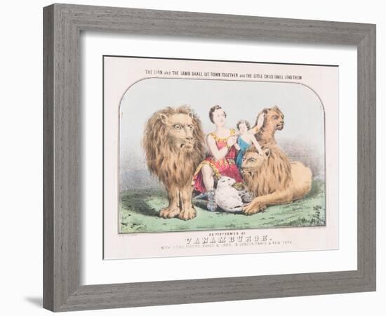 The Lion and the Lamb Shall Lie Down Together and The Little Child Shall Lead Them, c.1840-T. W. Strong-Framed Giclee Print