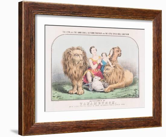 The Lion and the Lamb Shall Lie Down Together and The Little Child Shall Lead Them, c.1840-T. W. Strong-Framed Giclee Print