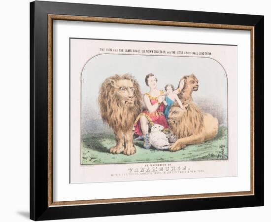 The Lion and the Lamb Shall Lie Down Together and The Little Child Shall Lead Them, c.1840-T. W. Strong-Framed Giclee Print