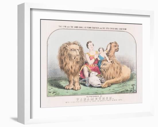 The Lion and the Lamb Shall Lie Down Together and The Little Child Shall Lead Them, c.1840-T. W. Strong-Framed Giclee Print