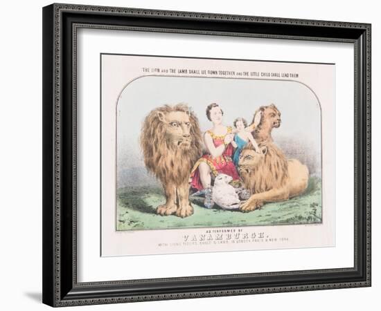 The Lion and the Lamb Shall Lie Down Together and The Little Child Shall Lead Them, c.1840-T. W. Strong-Framed Giclee Print