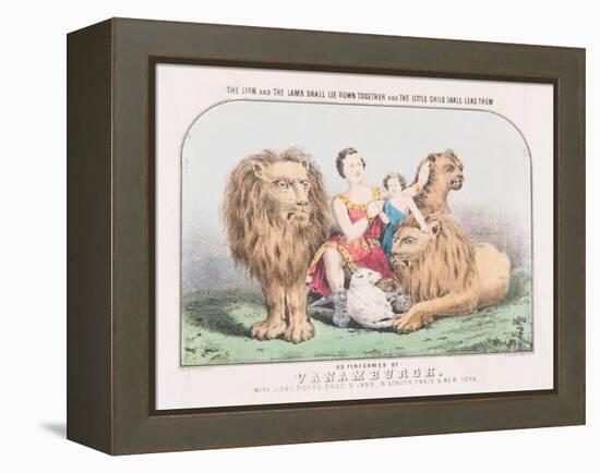 The Lion and the Lamb Shall Lie Down Together and The Little Child Shall Lead Them, c.1840-T. W. Strong-Framed Premier Image Canvas