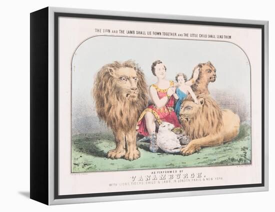 The Lion and the Lamb Shall Lie Down Together and The Little Child Shall Lead Them, c.1840-T. W. Strong-Framed Premier Image Canvas