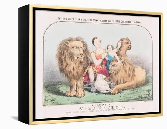 The Lion and the Lamb Shall Lie Down Together and The Little Child Shall Lead Them, c.1840-T. W. Strong-Framed Premier Image Canvas