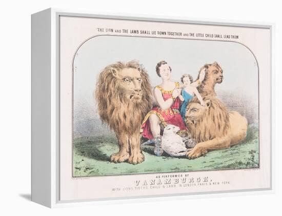 The Lion and the Lamb Shall Lie Down Together and The Little Child Shall Lead Them, c.1840-T. W. Strong-Framed Premier Image Canvas