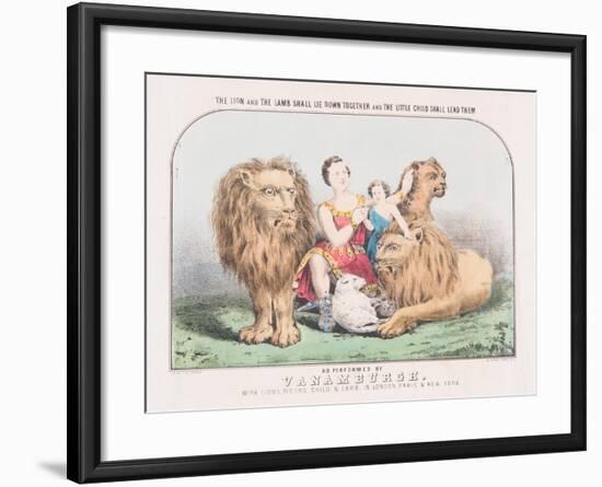 The Lion and the Lamb Shall Lie Down Together and The Little Child Shall Lead Them, c.1840-T. W. Strong-Framed Giclee Print