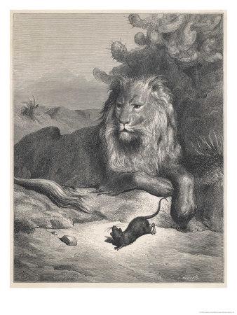 'The Lion and the Mouse' Giclee Print - Gustave Doré | Art.com