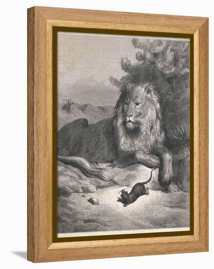 The Lion and the Mouse-Gustave Doré-Framed Premier Image Canvas