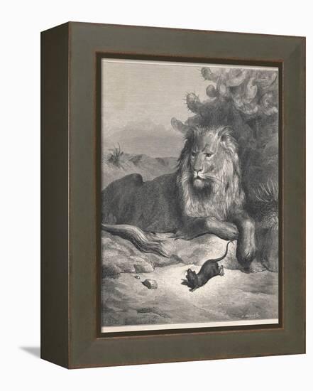 The Lion and the Mouse-Gustave Doré-Framed Premier Image Canvas