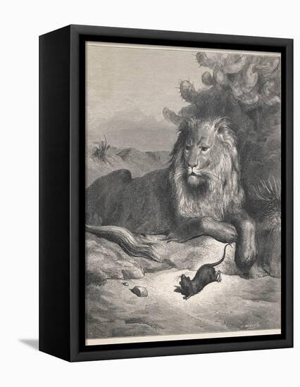 The Lion and the Mouse-Gustave Doré-Framed Premier Image Canvas