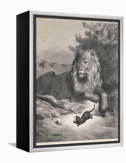 The Lion and the Mouse-Gustave Doré-Framed Premier Image Canvas