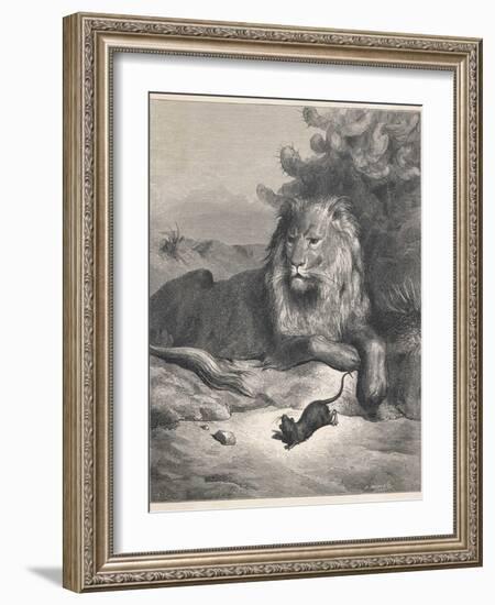 The Lion and the Mouse-Gustave Doré-Framed Photographic Print