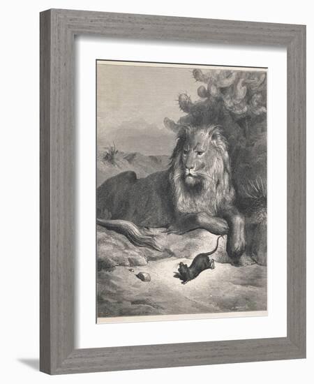 The Lion and the Mouse-Gustave Doré-Framed Photographic Print