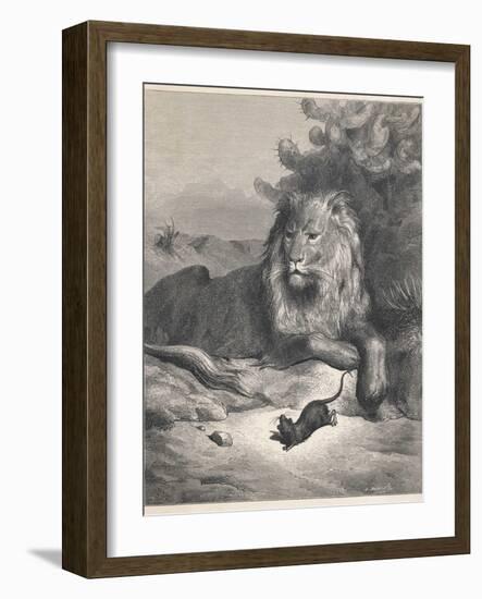 The Lion and the Mouse-Gustave Doré-Framed Photographic Print