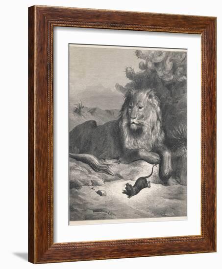 The Lion and the Mouse-Gustave Doré-Framed Photographic Print