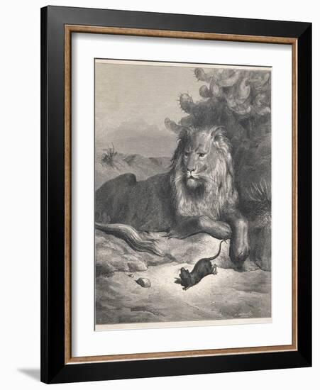 The Lion and the Mouse-Gustave Doré-Framed Photographic Print