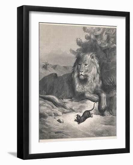 The Lion and the Mouse-Gustave Doré-Framed Photographic Print