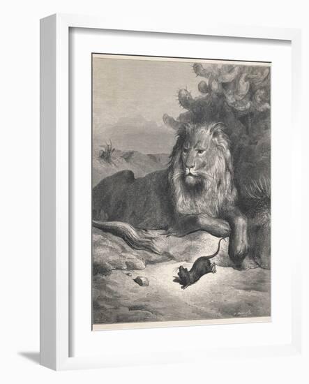 The Lion and the Mouse-Gustave Doré-Framed Photographic Print