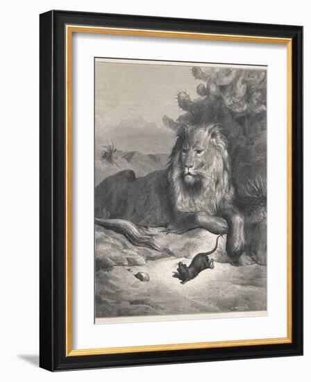 The Lion and the Mouse-Gustave Doré-Framed Photographic Print