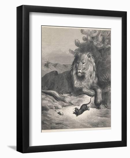 The Lion and the Mouse-Gustave Doré-Framed Premium Photographic Print