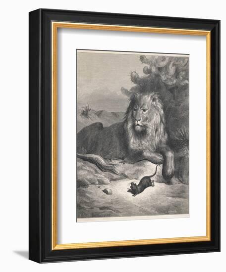 The Lion and the Mouse-Gustave Doré-Framed Premium Photographic Print