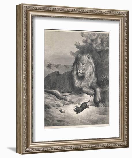 The Lion and the Mouse-Gustave Doré-Framed Photographic Print