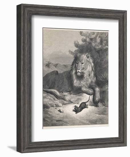 The Lion and the Mouse-Gustave Doré-Framed Photographic Print