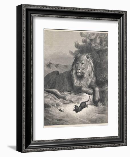 The Lion and the Mouse-Gustave Doré-Framed Photographic Print