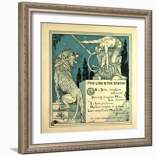 The Lion and the Statue-null-Framed Giclee Print