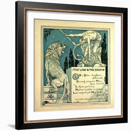 The Lion and the Statue-null-Framed Giclee Print