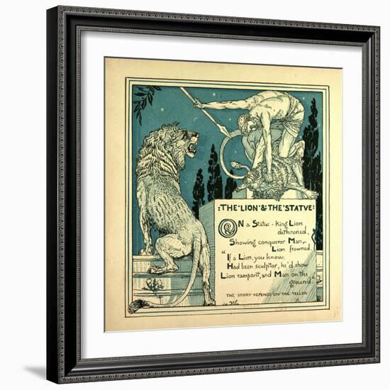 The Lion and the Statue-null-Framed Giclee Print