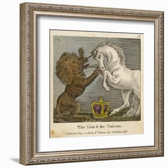 The Lion and the Unicorn were Fighting for the Crown-null-Framed Art Print