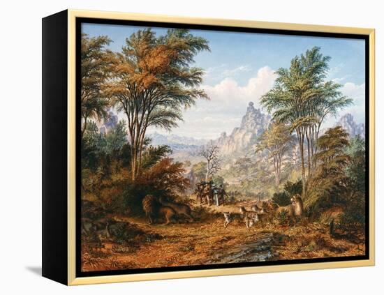 The Lion Family-Thomas Baines-Framed Premier Image Canvas