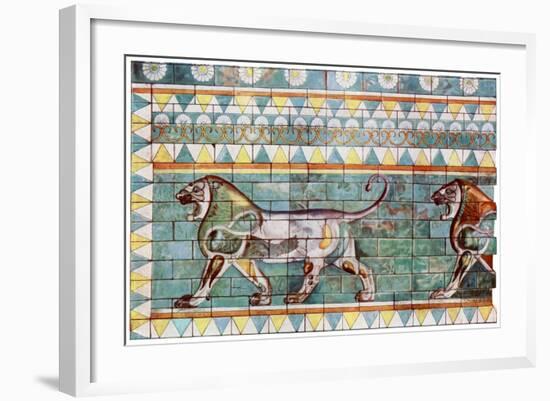 The Lion Frieze from King Darius' Winter Palace at Susa, Iran, 1933-1934-null-Framed Giclee Print