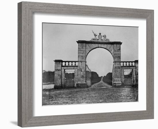 The Lion Gate at Mote Park, the Crofton Family Home, C.1859-Augusta Crofton-Framed Giclee Print