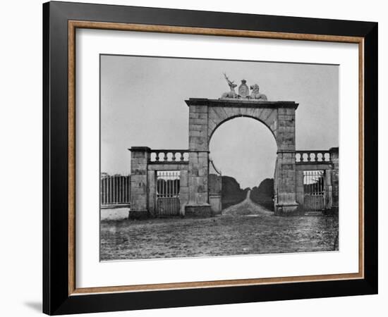 The Lion Gate at Mote Park, the Crofton Family Home, C.1859-Augusta Crofton-Framed Giclee Print