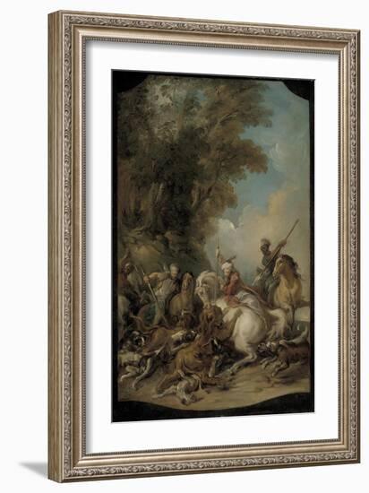 The Lion Hunt, 1735-Jean Francois de Troy-Framed Giclee Print